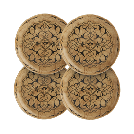 -SET OF 4 'CURLY PINE' CANAPE PLATES, 5.5"                                                                                                  