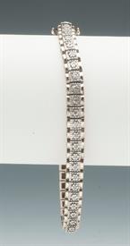 7.5" BRACELET MADE IN CHINA MARKED 925 CHINA MOUNTED WITH SOME LOW GRADE DIAMONDS                                                           