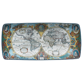 -,SMALL TRAY, HONDIUS MAP. 7.5" LONG, 3.5" WIDE                                                                                             