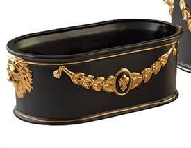 -OVAL CACHEPOT IN BLACK & GOLD                                                                                                              