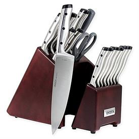 _18 PIECE PRO SERIES STAINLESS STEEL CUTLERY SET WITH BLOCK. INCLUDES THE PIECES SHOWN.                                                     