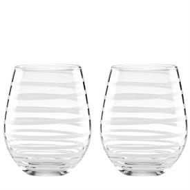 -WHITE 2-PIECE STEMLESS WINE GLASS SET. 16 OZ. CAPACITY. BREAK RESISTANT. BREAKAGE REPLACEMENT AVAILABLE.                                   