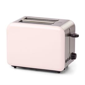 -BLUSH 2-SLICE TOASTER. 6" WIDE, 10.5" LONG, 7.5" TALL. ENAMELWARE OVER STEEL. BREAKAGE REPLACEMENT AVAILABLE.                              