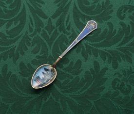 EUROPEAN ENAMELED SPOON 4.5" PAUL CHATEAU 800 FINE SILVER 80%4                                                                              
