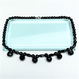,FRENCH JET GLASS NECKLACE. CA. 1930'S. 17" LONG                                                                                            