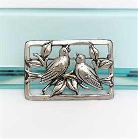 ,1940'S CORO STERLING SILVER 'NORSELAND' SINGING BIRDS BROOCH. 2" WIDE, 1.6" LONG, .2 OZT                                                   