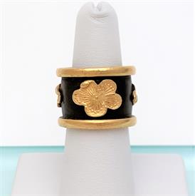 ,RARE DIANE LOVE FOR TRIFARI JAPANESE CHERRY BLOSSOM RING. .65" THICK. US SIZE 6.5                                                          
