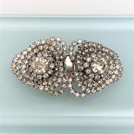 ,RARE HATTIE CARNEGIE DUETTE STYLE CONVERTIBLE BROOCH/FUR CLIP SET. 2.4" LONG, 1.4" HIGH ASSEMBLED. 1.25" LONG SEPARATED                    