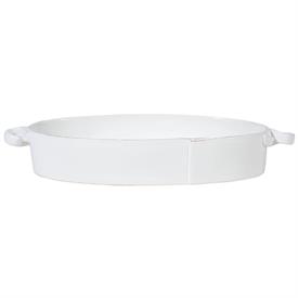 -OVAL BAKING DISH WITH HANDLES, 15.5" LONG, 5.75" WIDE, 3" DEEP                                                                             