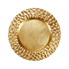 -GOLD HONEYCOMB SERVICE PLATE/CHARGER. 13" WIDE                                                                                             