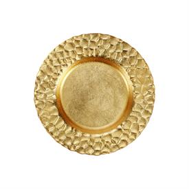-GOLD HONEYCOMB SALAD PLATE. 8.5" WIDE                                                                                                      