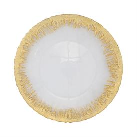 -GOLD BRUSHSTROKE SERVICE PLATE/CHARGER. 13" WIDE                                                                                           