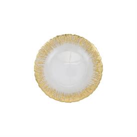-GOLD BRUSHSTROKE CANAPE PLATE. 6" WIDE                                                                                                     
