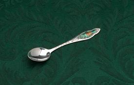 ,HAWAII PINEAPPLE ENAMELED AND STERLING SILVER SOUVENIR SPOON DEMITASSE SIZED 4.3" LONG                                                     
