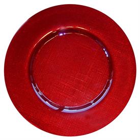 -RED & SILVER GLITTER CHARGER, 13.5"                                                                                                        