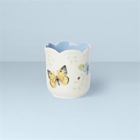 -BLUE GERANIUM FILLED CANDLE. 3.9" TALL. 59-HOUR BURN TIME. MSRP $36.00                                                                     