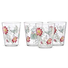 -SET OF 4 DOULBE OLD FASHIONED GLASSES. ACRYLIC. 16 OZ. CAPACITY. MSRP $58.00                                                               