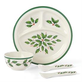-4-PIECE CHILD'S SET. (INCLUDES PLATE, BOWL, SPOON, & FORK). MSRP $60.00                                                                    