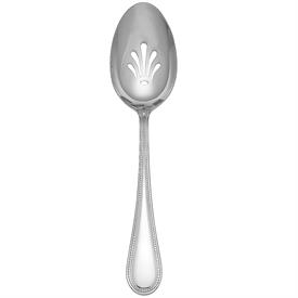 -PIERCED BUFFET SPOON. 9.75" LONG. DISHWASHER SAFE STAINLESS STEEL. BREAKAGE REPLACEMENT AVAILABLE.                                         