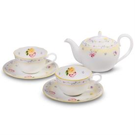 -TEA FOR TWO SET. INCLUDES 1 SMALL TEAPOT & 2 TEA CUPS & SAUCERS                                                                            