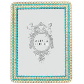 -,4X6" CAROLINE FRAME WITH FAUX PEARL & TURQUOISE STONES.                                                                                   