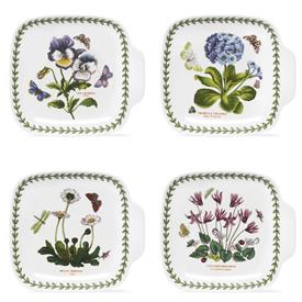-SET OF 4 SQUARE CANAPE PLATES. 7.25" WIDE. MSRP $95.00                                                                                     