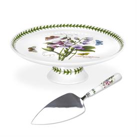 -10" FOOTED CAKE PLATE WITH SERVER (SWEET PEA). MSRP $74.00                                                                                 