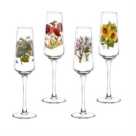 -SET OF 4 CHAMPAGNE FLUTES (ASSORTED). 8 OZ. CAPACITY. MSRP $50.00                                                                          