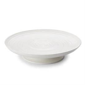 -LARGE FOOTED CAKE PLATE. 12.25" WIDE, 2.5" TALL. DISHWASHER SAFE.                                                                          