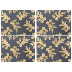 -SET OF 4 NAVY PIMPERNEL PLACEMATS. 11.7" LONG, 15.7" WIDE                                                                                  