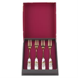 -SET OF 4 PASTRY FORKS (ASSORTED STYLES). 6" LONG. MSRP $42.00                                                                              