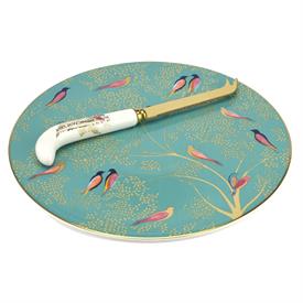 -CHEESE PLATE WITH KNIFE. 9" PLATE, 8" KNIFE. HANDWASH. MSRP $84.00                                                                         