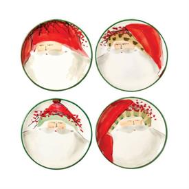 -SET OF 4 CANAPE PLATES, ASSORTED. 6.75" WIDE                                                                                               