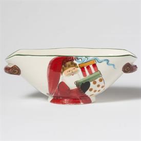 -HANDLED OVAL BOWL WITH PRESENTS. 12.25" LONG, 6.5" WIDE                                                                                    