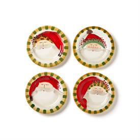 -SET OF 4 ROUND SALAD PLATES, ASSORTED. 8.5" WIDE                                                                                           