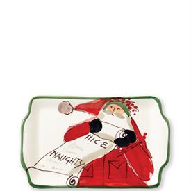 -,NAUGHTY OR NICE PLATE. 7.5" LONG, 5.25" WIDE. HANDCRAFTED IN ITALY. DISHWASHER SAFE                                                       