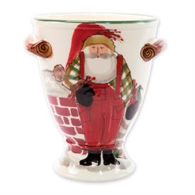 -FOOTED URN WITH CHIMNEY & STOCKINGS. 10" TALL, 9" WIDE                                                                                     