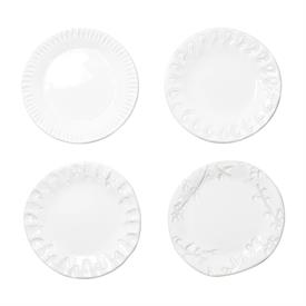 -SET OF 4 CANAPE PLATES, ASSORTED. 6" WIDE                                                                                                  