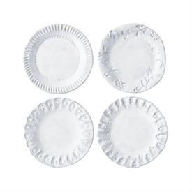 -SET OF 4 CANAPE PLATES, ASSORTED. 6.5" WIDE                                                                                                