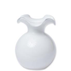 -WHITE SMALL FLUTED VASE. 7" TALL                                                                                                           