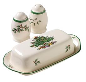 -3-PIECE HOSTESS SET. INCLUDES COVERED BUTTER DISH, SALT & PEPPER SHAKERS. MSRP $140.00                                                     