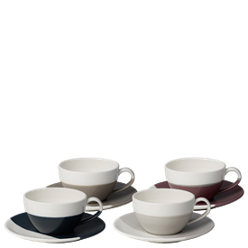 -SET OF 4 CAPPUCCINO CUPS & SAUCERS                                                                                                         