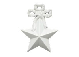 -4" STAR WITH BOW WALL PLAQUE                                                                                                               