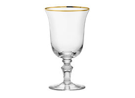-GOLD WATER GOBLET, SET OF 2. 10 OZ. CAPACITY                                                                                               