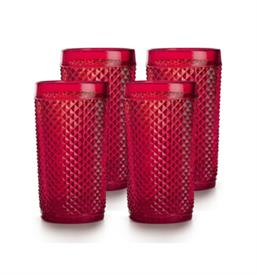 -SET OF 4 HIGHBALLS, RED. 5.5" TALL                                                                                                         