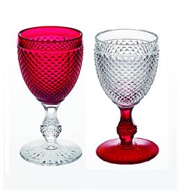 -SET OF 2 RED GOBLETS. 6.6" TALL                                                                                                            