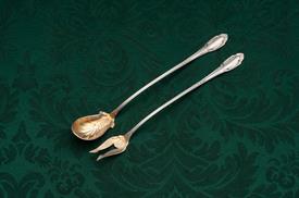 ,2 Piece olive spoon and fork set made by P&B of sterling silver 7" long very elegant gilt bowls lovely!                                    