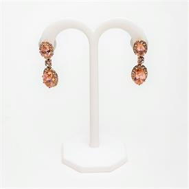 -,CLEAR CZ OPEN OVAL POST EARRINGS WITH REMOVABLE OVAL DANGLE. 1.3" LONG, 2.5" LONG WITH DANGLE                                             