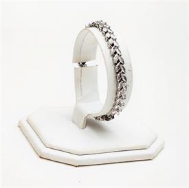 -,SMALL CLEAR ALTERNATING SHAPES CZ BRACELET. 6.8" LONG                                                                                     