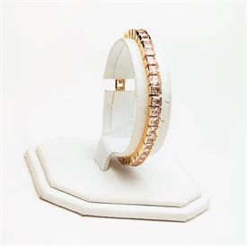 -,SAPPHIRE BLUE & CLEAR CZ LADDER STYLE BRACELET. 7" LONG, .65" WIDE                                                                        